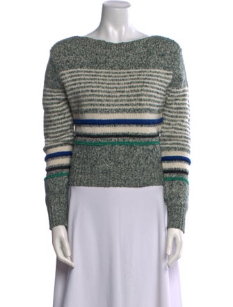 See by Chloé Striped Bateau Neckline Sweater