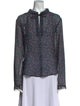 See by Chloé Floral Print Mock Neck Blouse