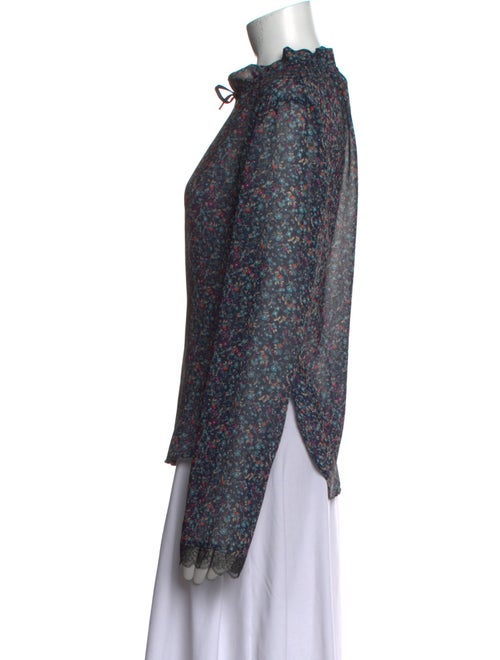 See by Chloé Floral Print Mock Neck Blouse
