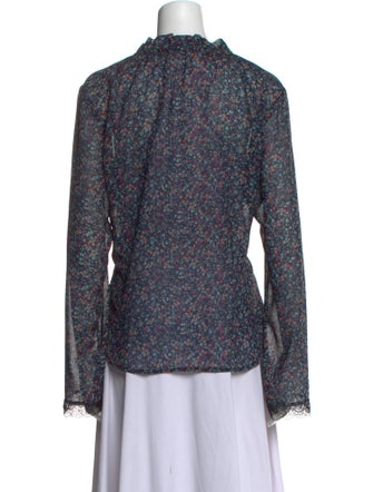 See by Chloé Floral Print Mock Neck Blouse
