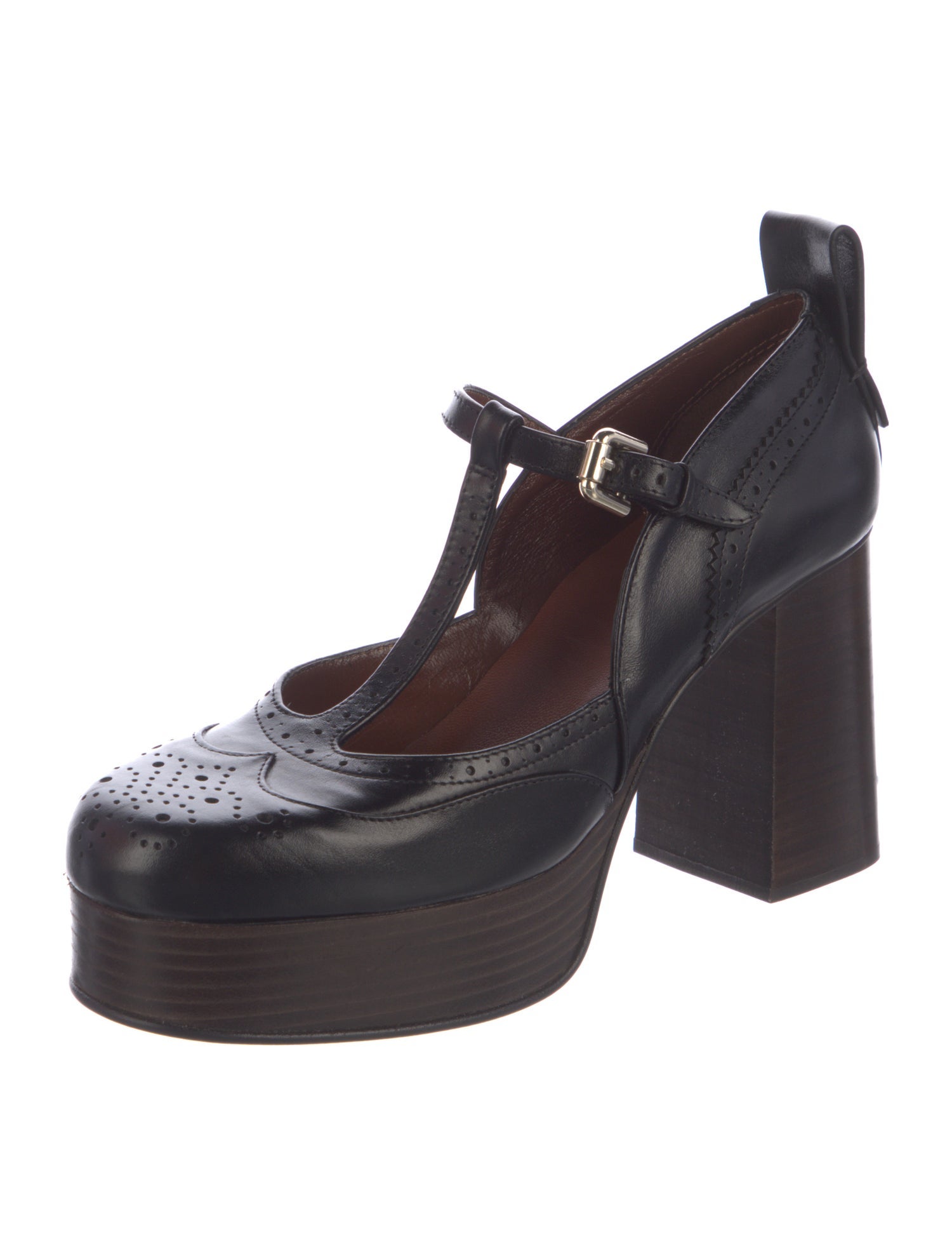 See by Chloé Leather T-Strap Pumps