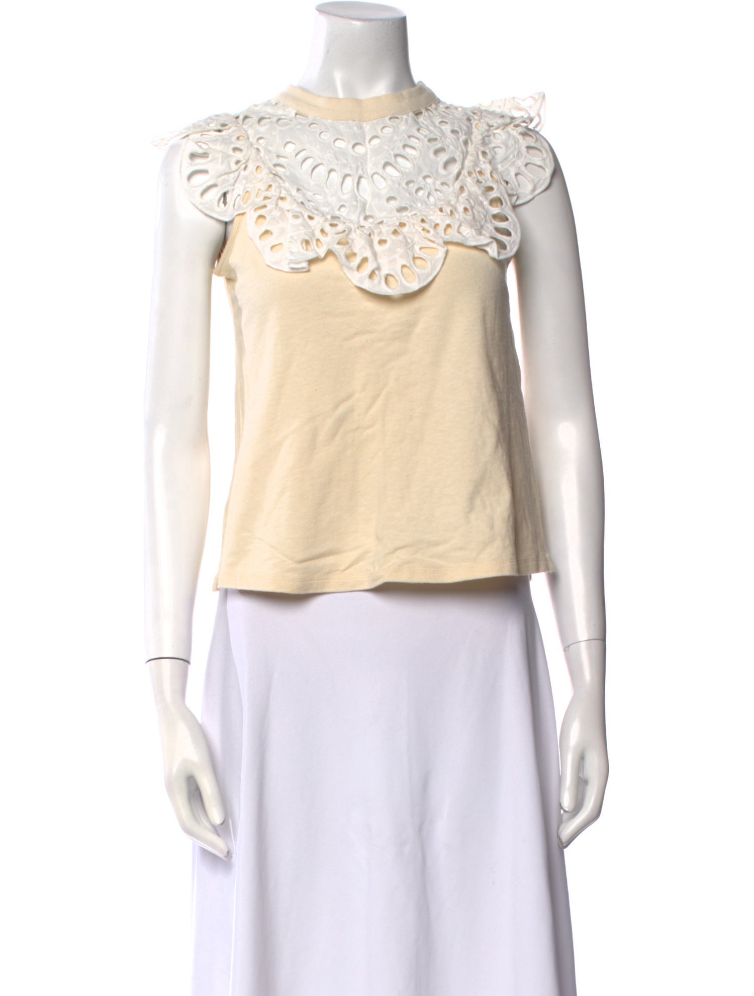 See by Chloé Crew Neck Sleeveless Crop Top