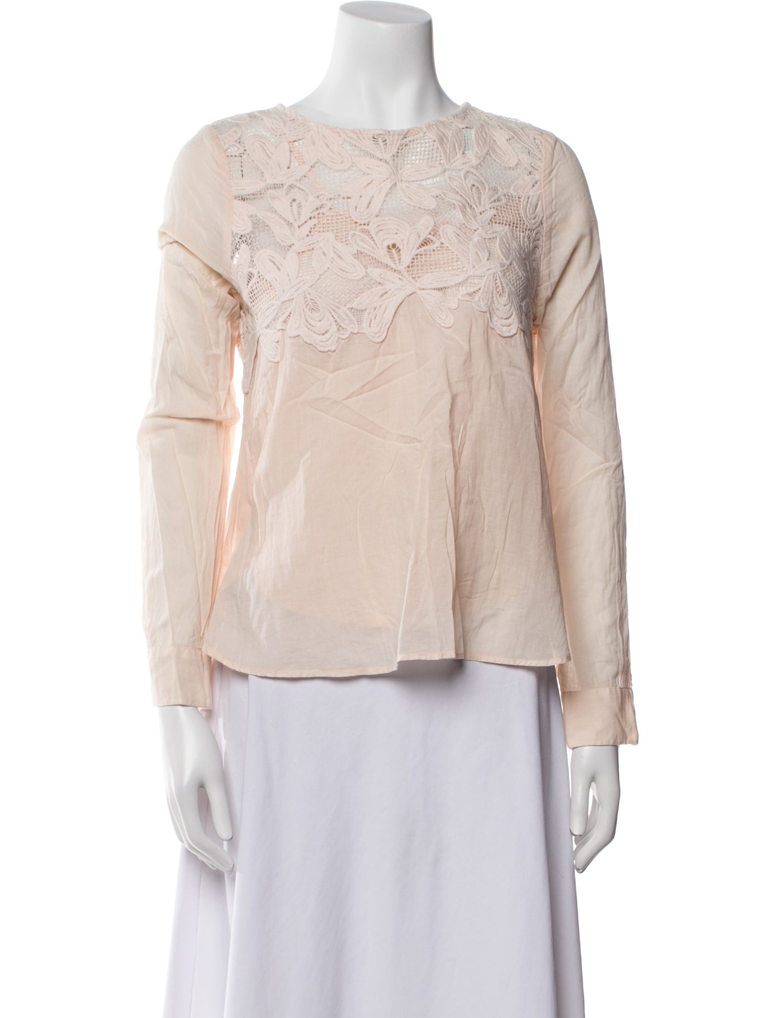 See by Chloé Bateau Neckline Long Sleeve Blouse