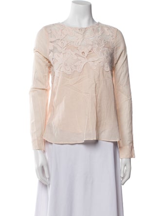 See by Chloé Bateau Neckline Long Sleeve Blouse