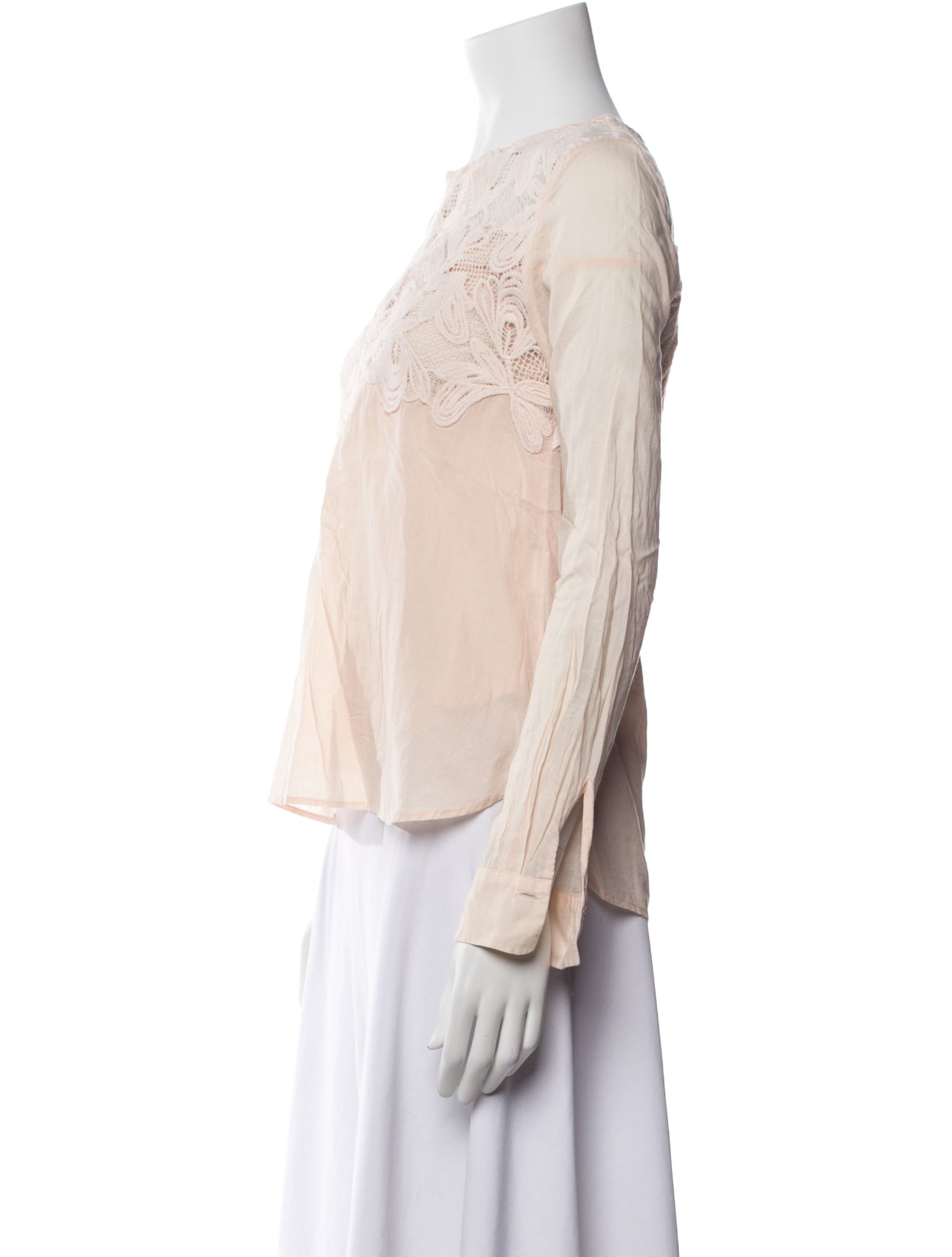 See by Chloé Bateau Neckline Long Sleeve Blouse