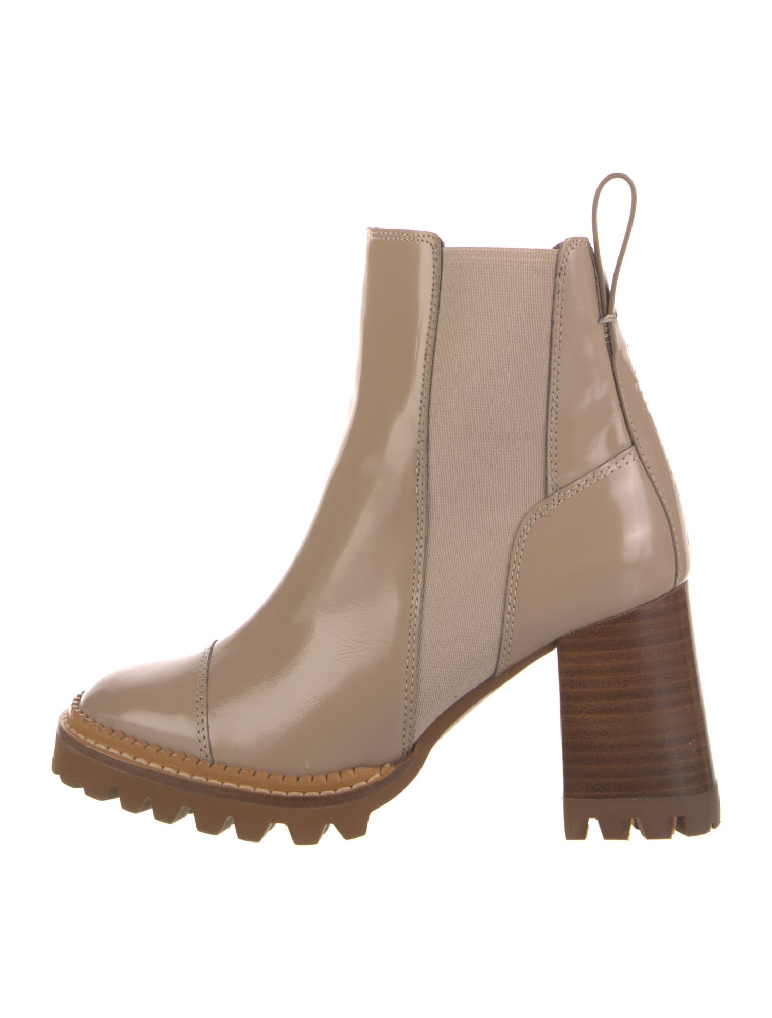 See by Chloé Patent Leather Chelsea Boots