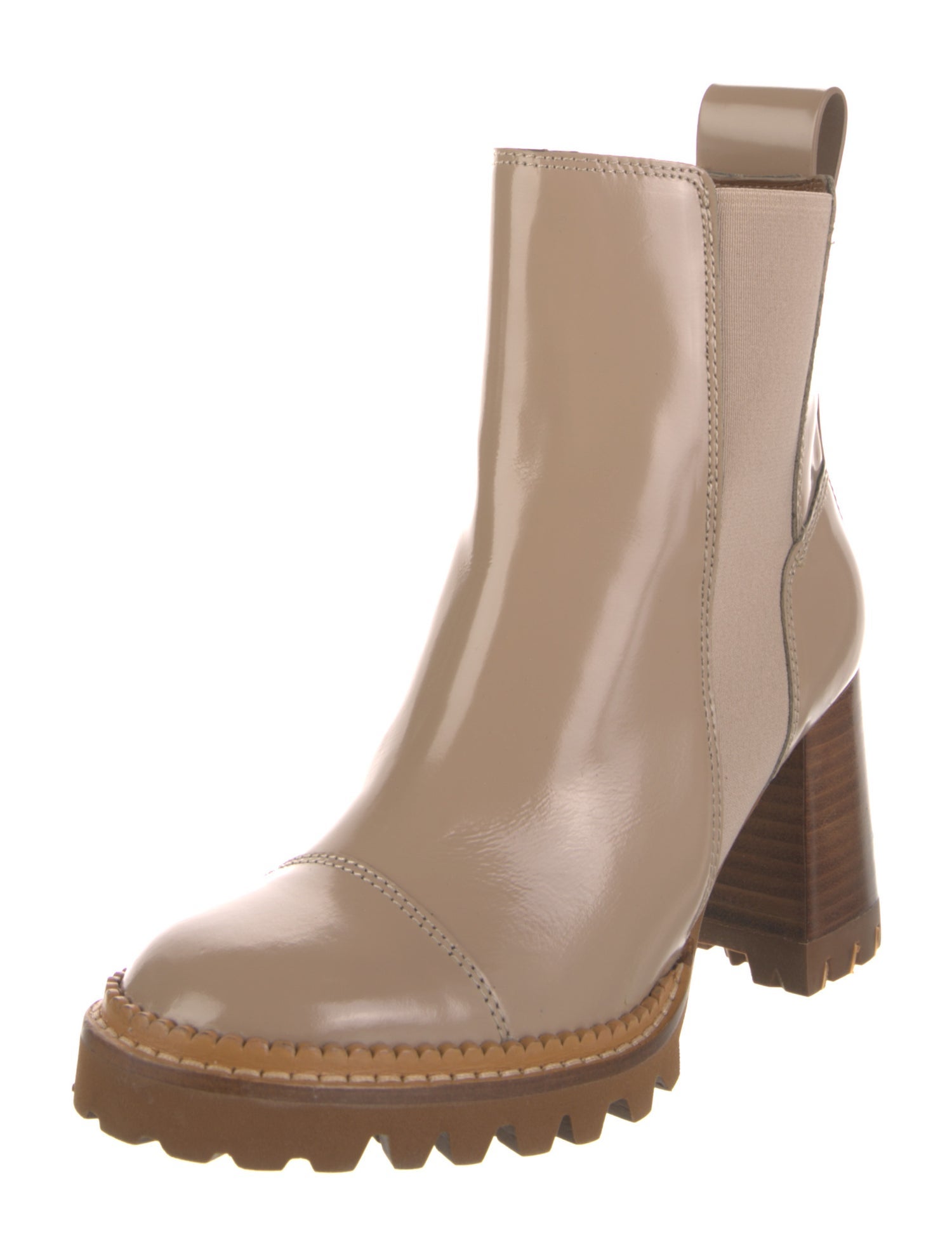 See by Chloé Patent Leather Chelsea Boots