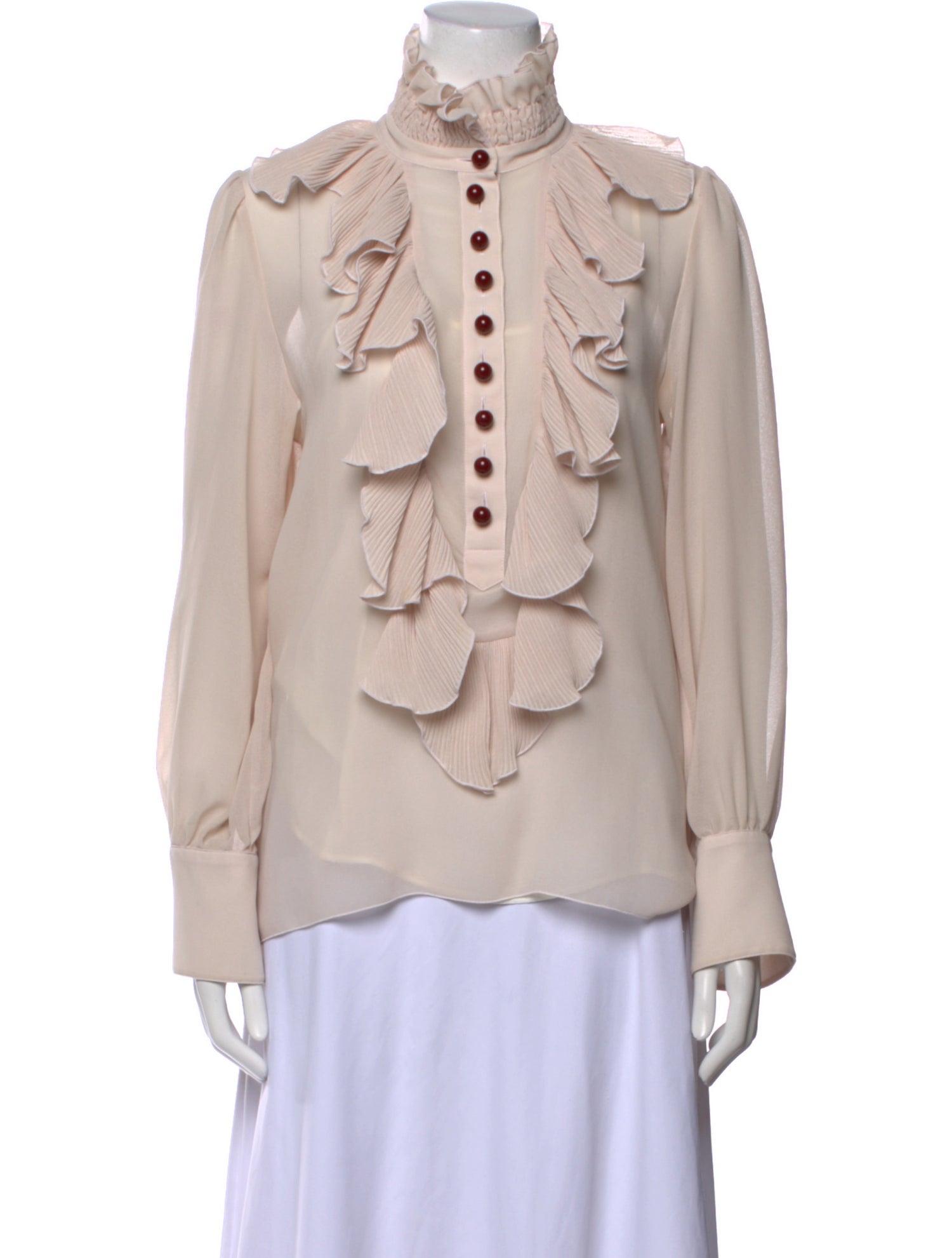 See by Chloé Mock Neck Long Sleeve Blouse