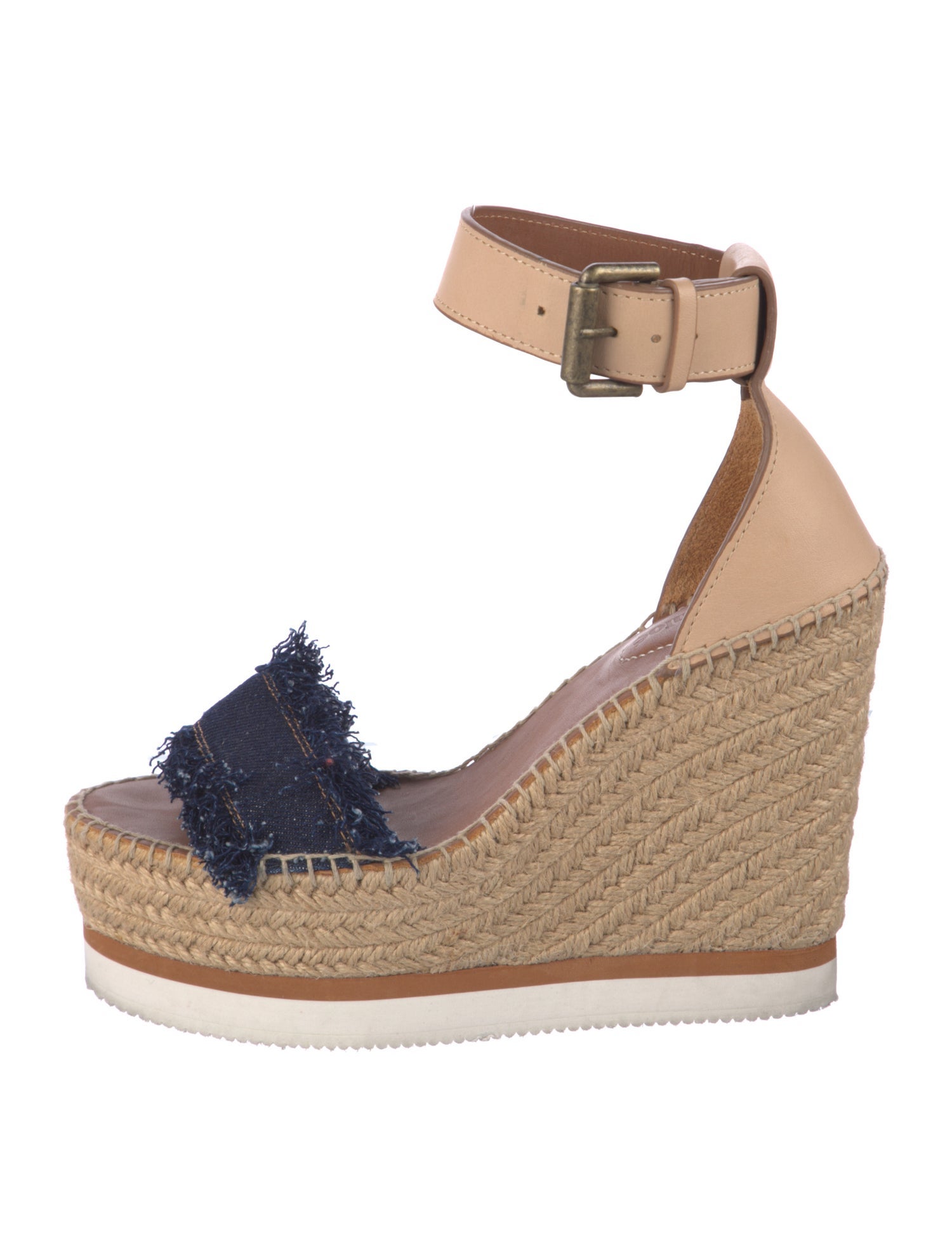 See by Chloé Leather Fringe Trim Accent Espadrilles