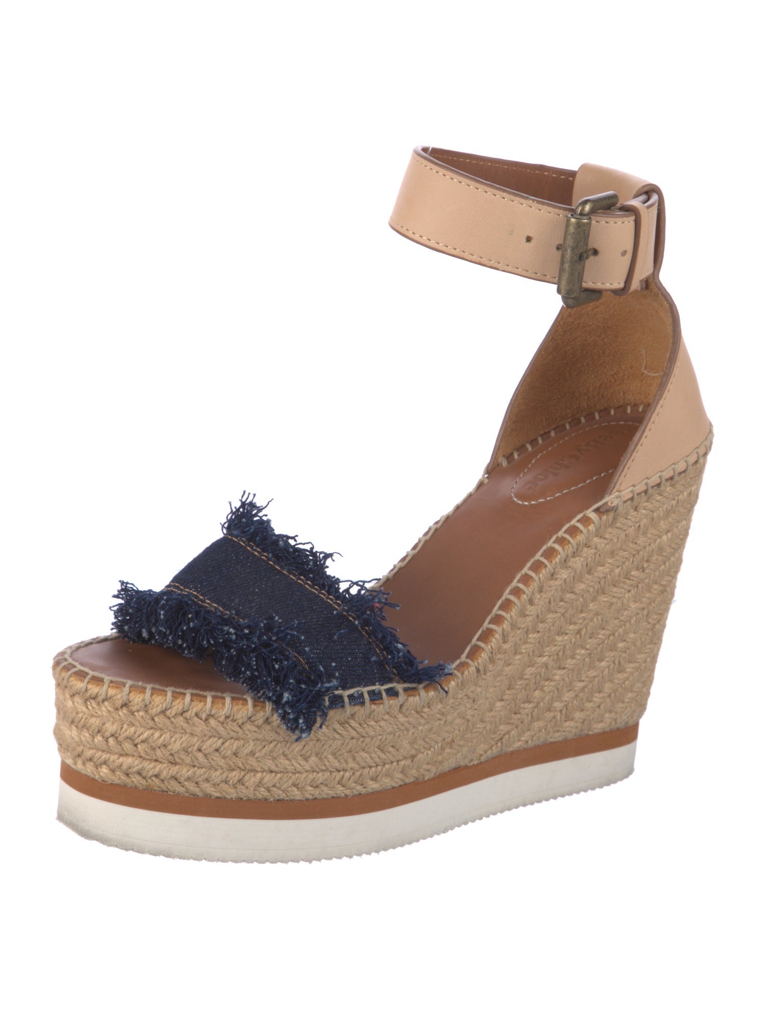See by Chloé Leather Fringe Trim Accent Espadrilles