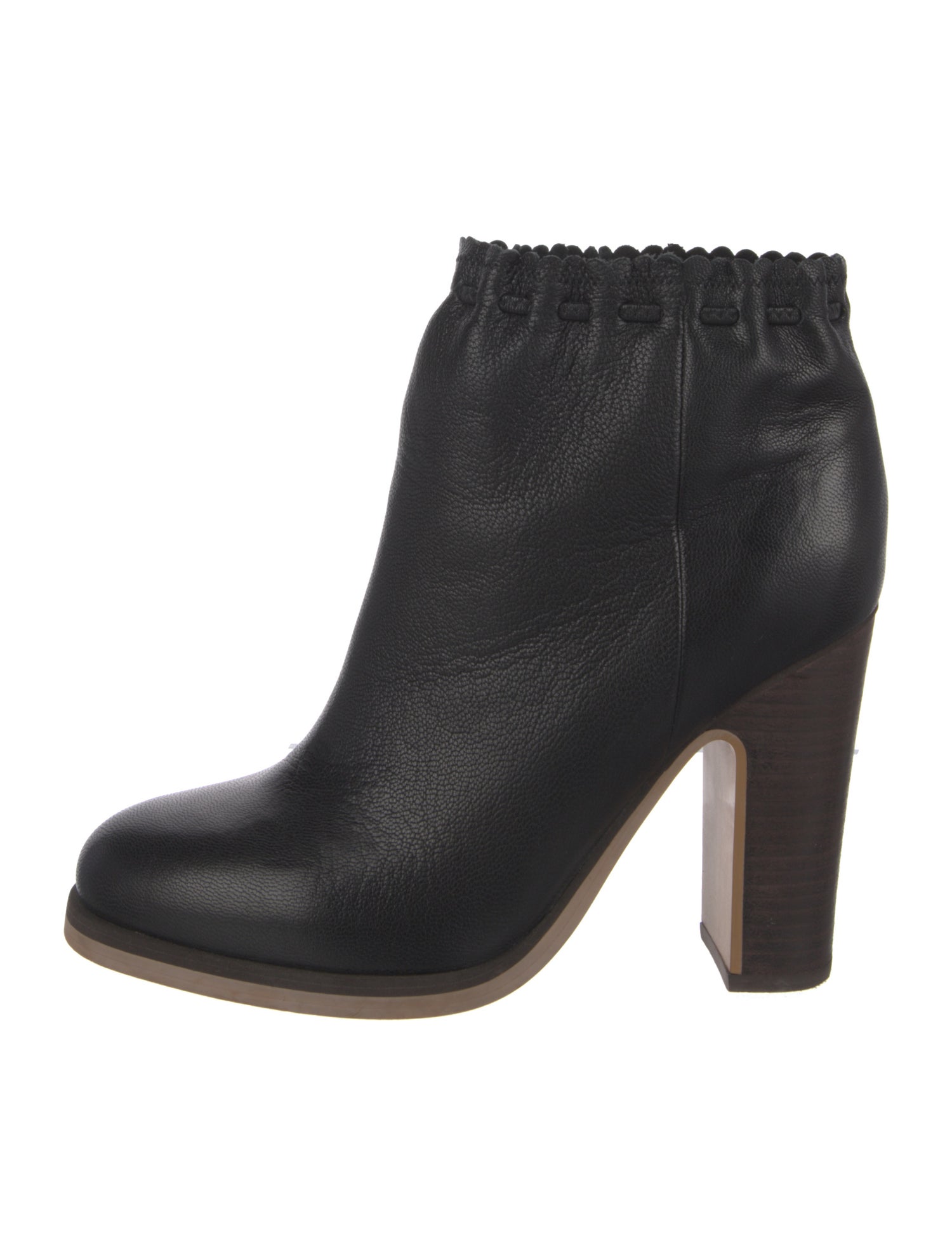 See by Chloé Leather Scalloped Accent Boots