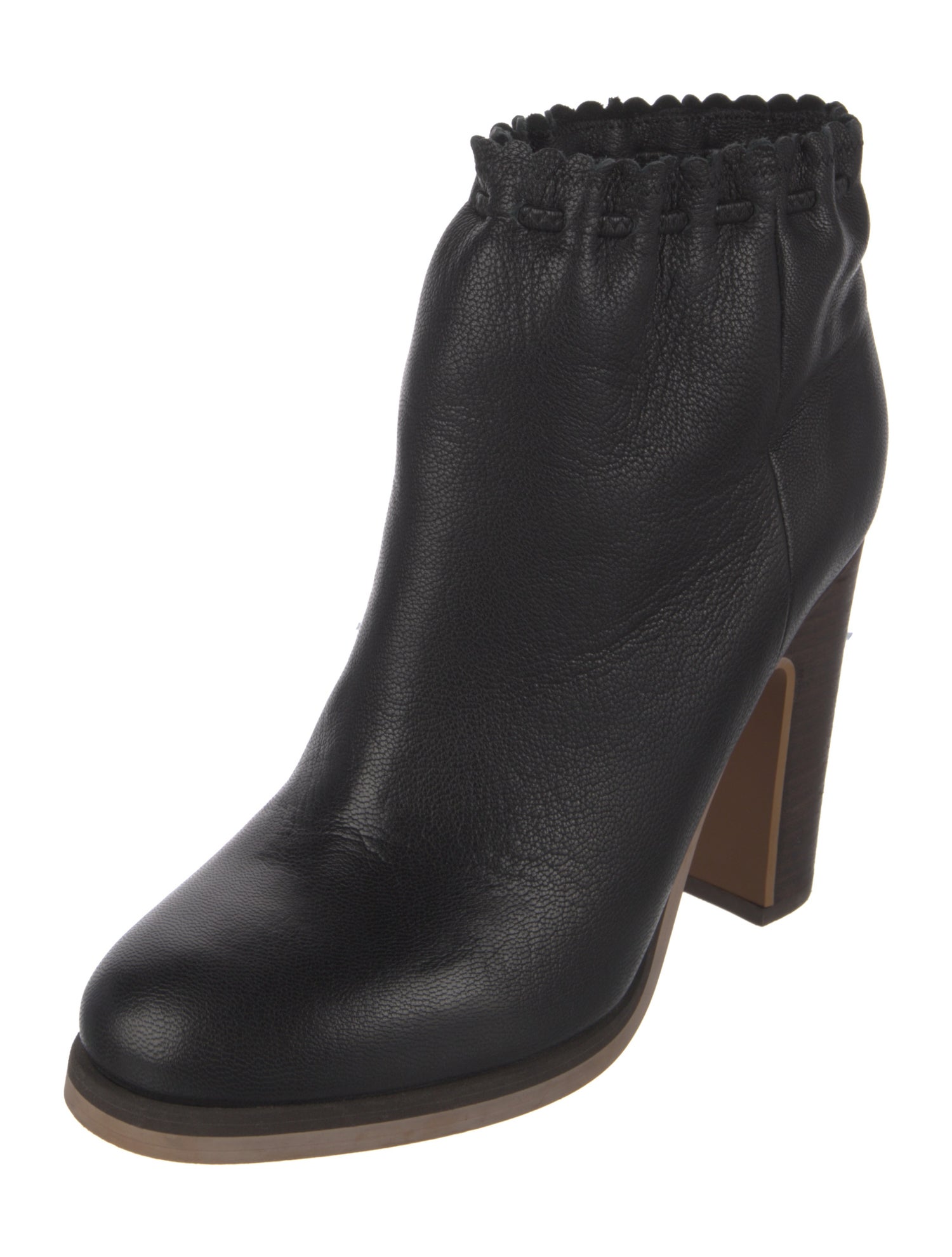 See by Chloé Leather Scalloped Accent Boots