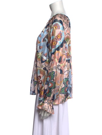 See by Chloé Printed Bateau Neckline Blouse