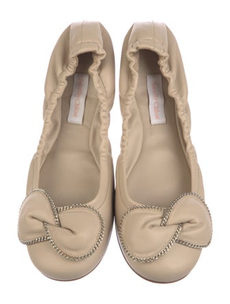 See by Chloé Leather Chain-Link Accents Ballet Flats