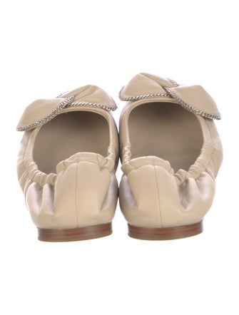 See by Chloé Leather Chain-Link Accents Ballet Flats