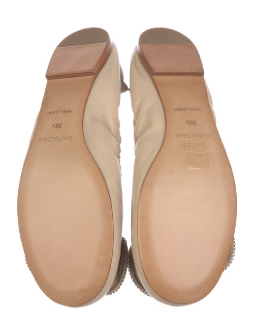 See by Chloé Leather Chain-Link Accents Ballet Flats