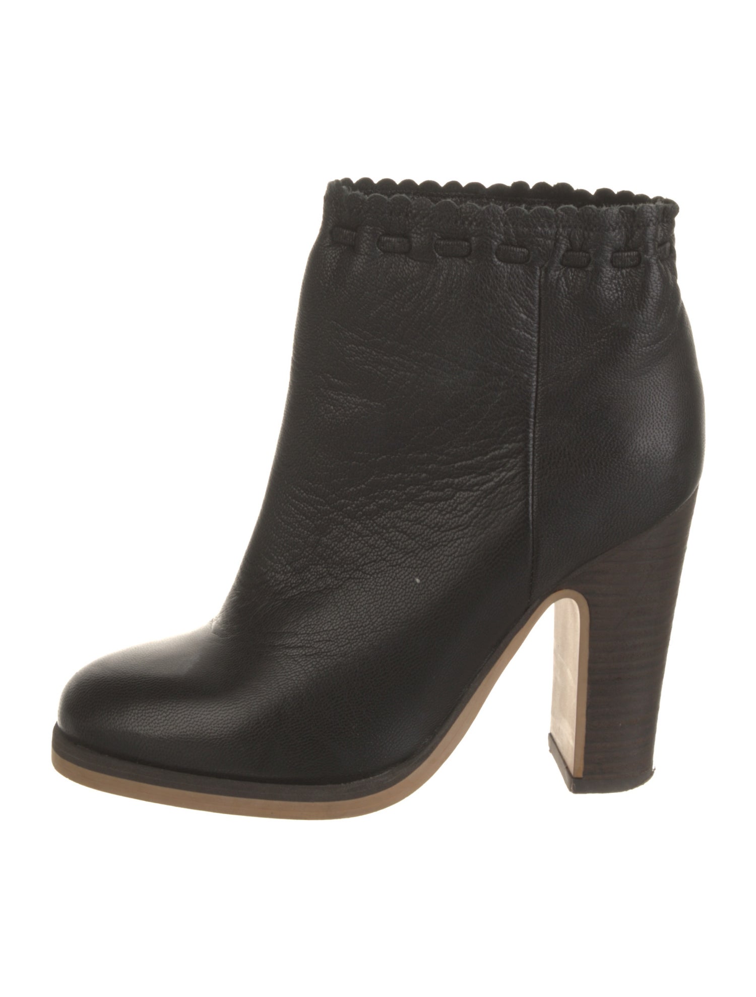 See by Chloé Leather Scalloped Accent Boots