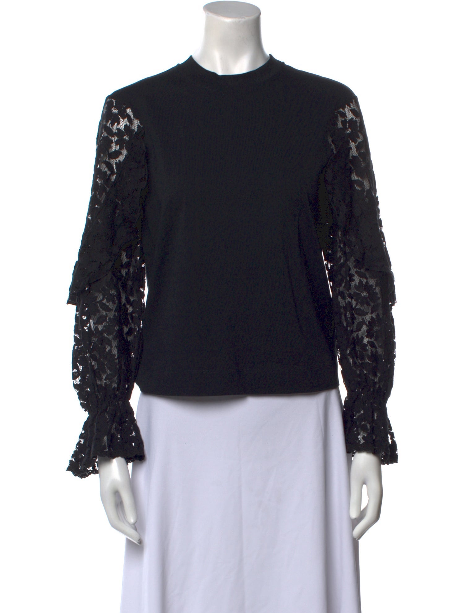 See by Chloé Lace Pattern Crew Neck Blouse