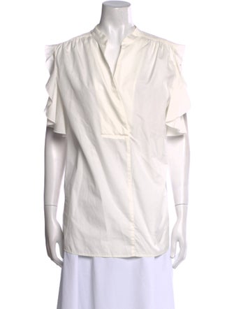 See by Chloé V-Neck Short Sleeve Blouse