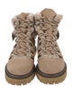 See by Chloé Suede Colorblock Pattern Lace-Up Boots