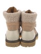 See by Chloé Suede Colorblock Pattern Lace-Up Boots