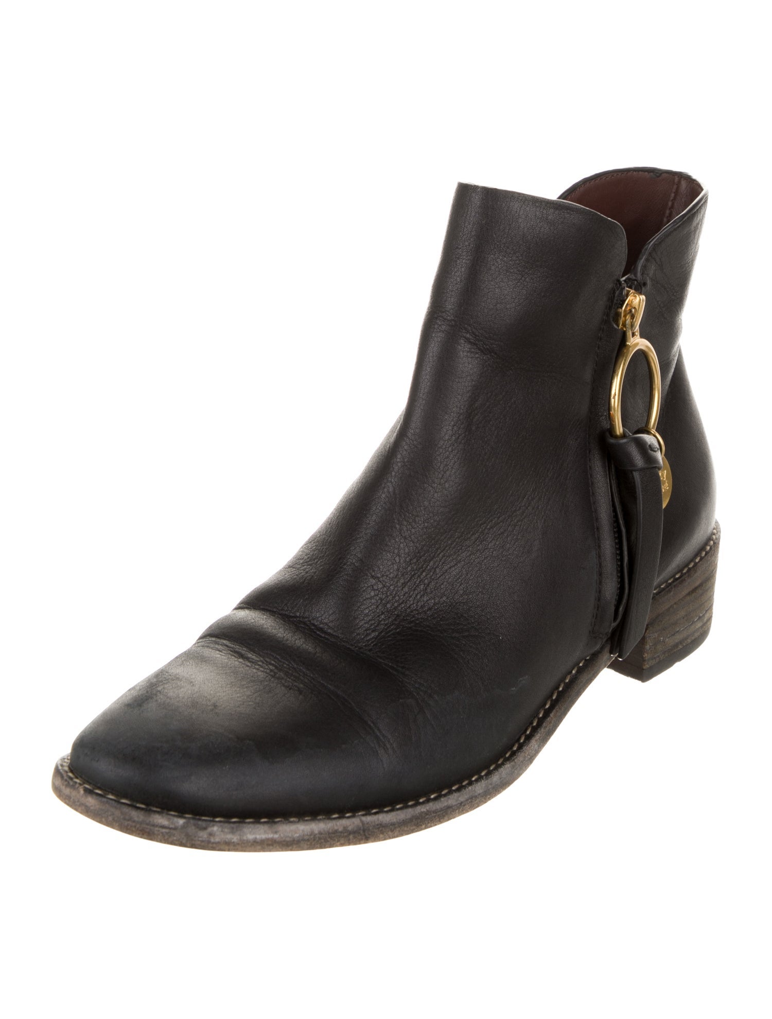 See by Chloé Leather Moto Boots