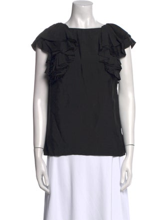 See by Chloé Bateau Neckline Short Sleeve Blouse