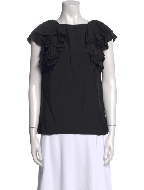 See by Chloé Bateau Neckline Short Sleeve Blouse