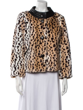 See by Chloé Faux Fur Animal Print Faux Fur Jacket