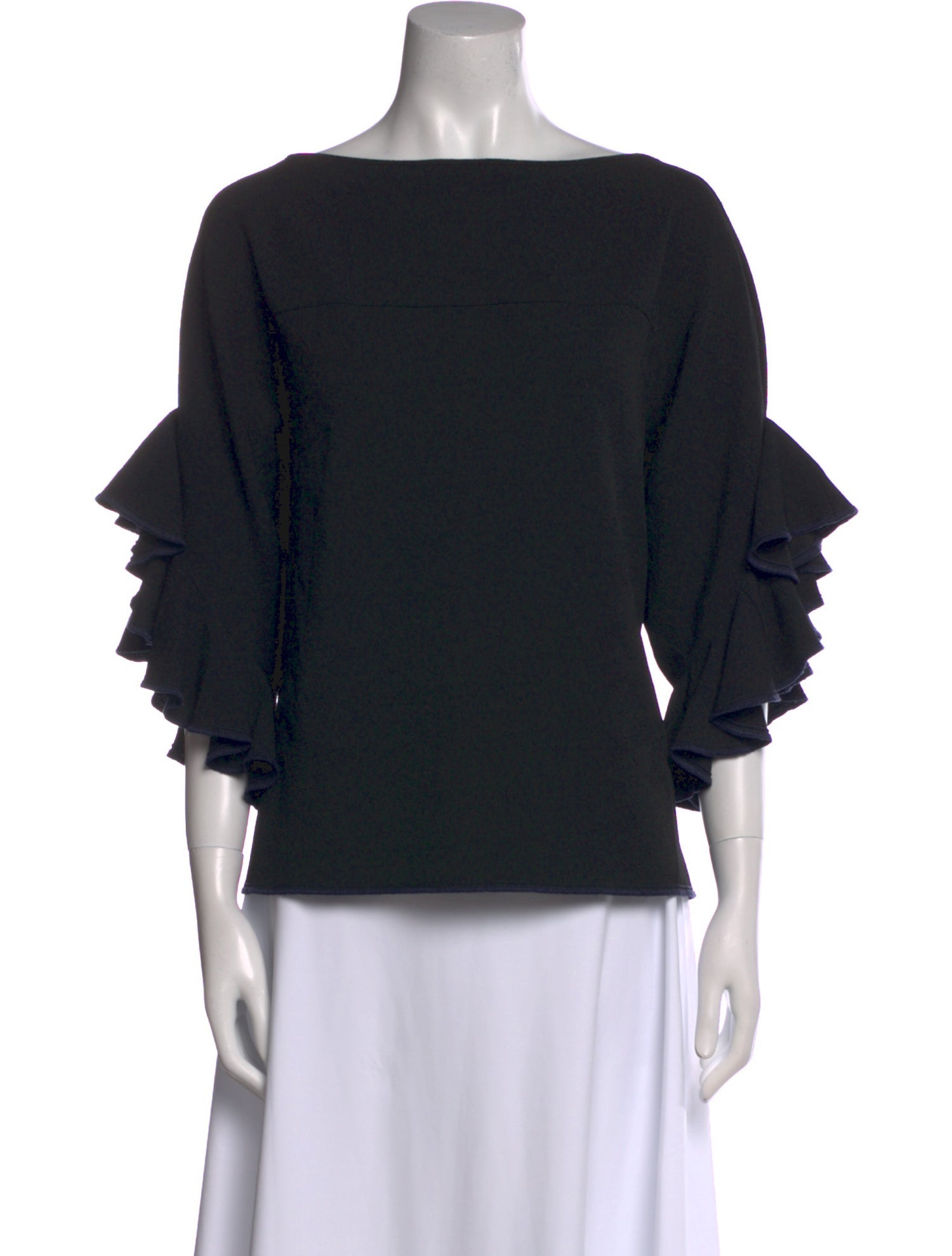 See by Chloé Bateau Neckline Three-Quarter Sleeve Blouse