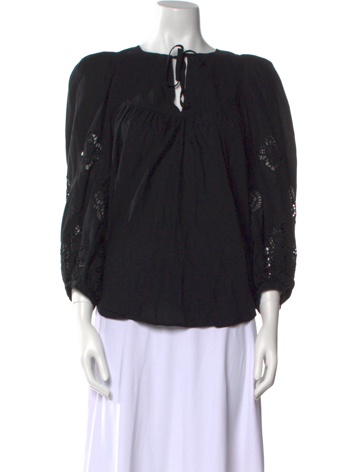 See by Chloé Bateau Neckline Three-Quarter Sleeve Blouse