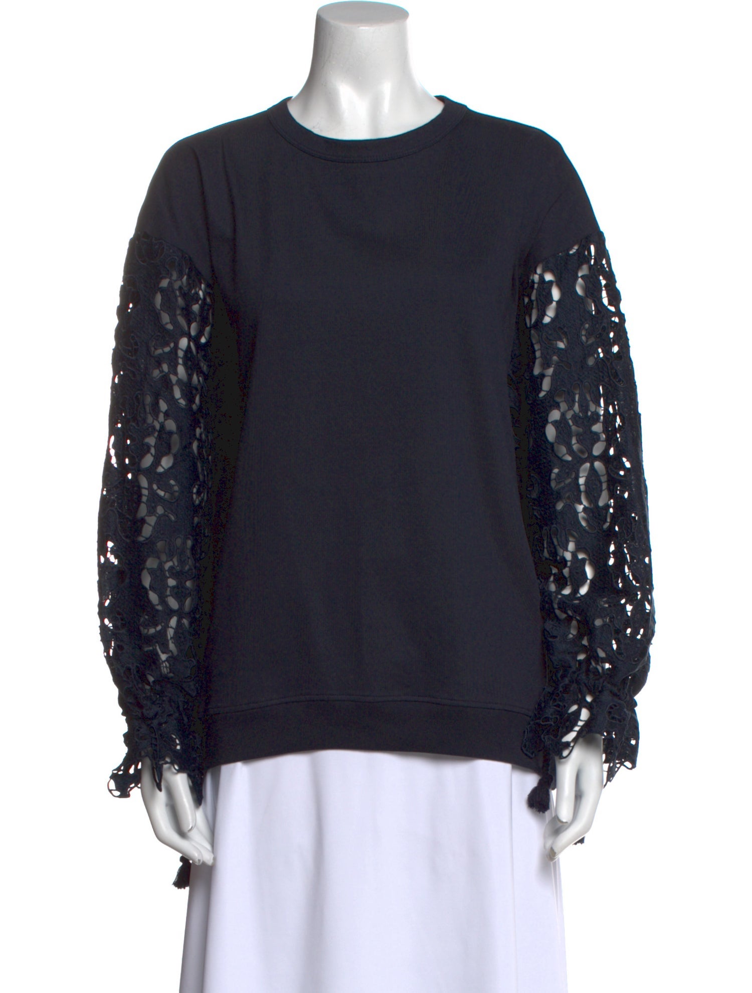 See by Chloé Lace Pattern Crew Neck Sweatshirt