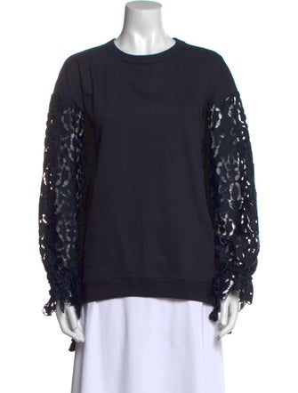 See by Chloé Lace Pattern Crew Neck Sweatshirt