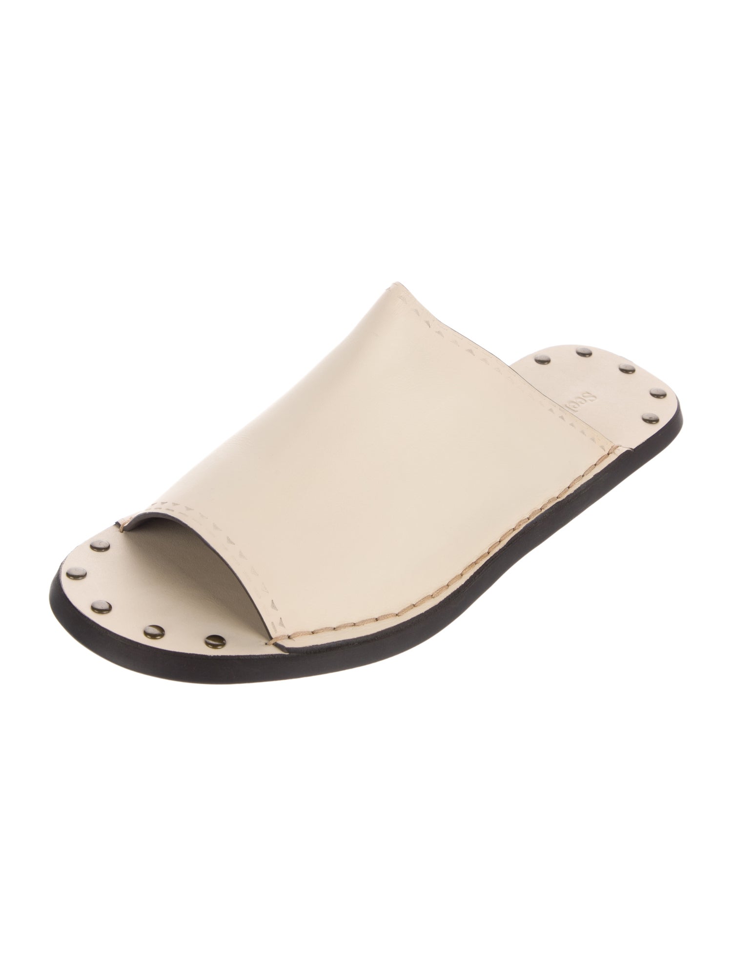See by Chloé Leather Studded Accents Slippers