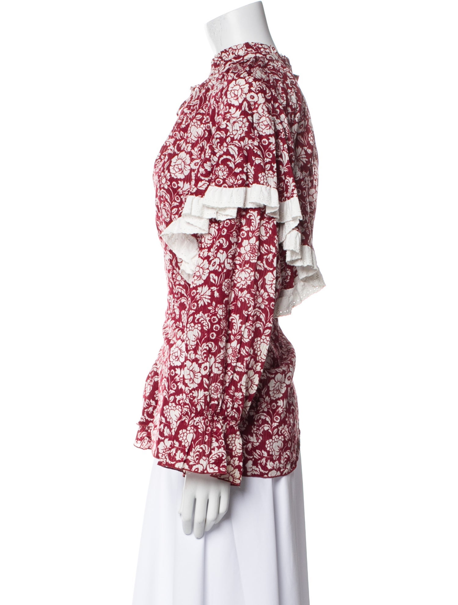 See by Chloé Floral Print Crew Neck Blouse