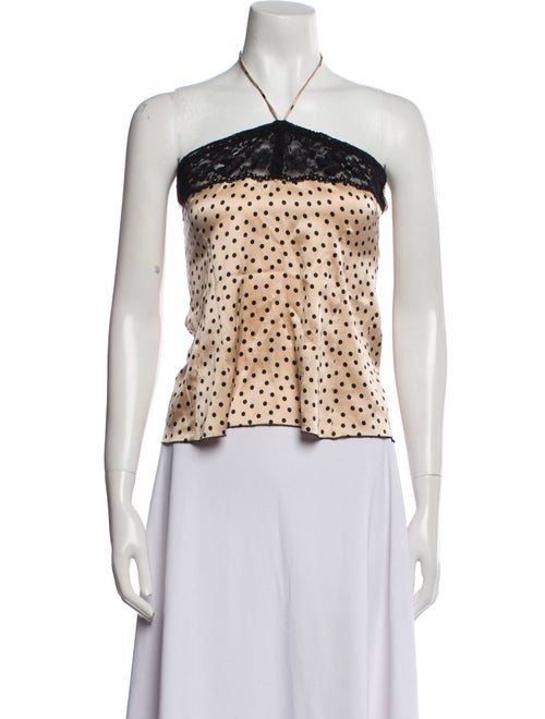 See by Chloé Polka Dot Print Strapless Crop Top