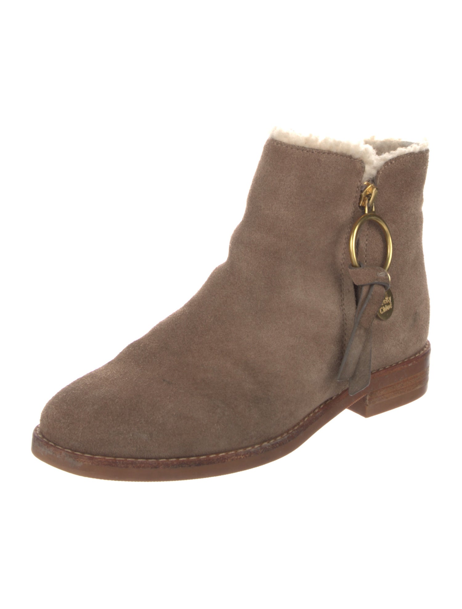 See by Chloé Suede Moto Boots