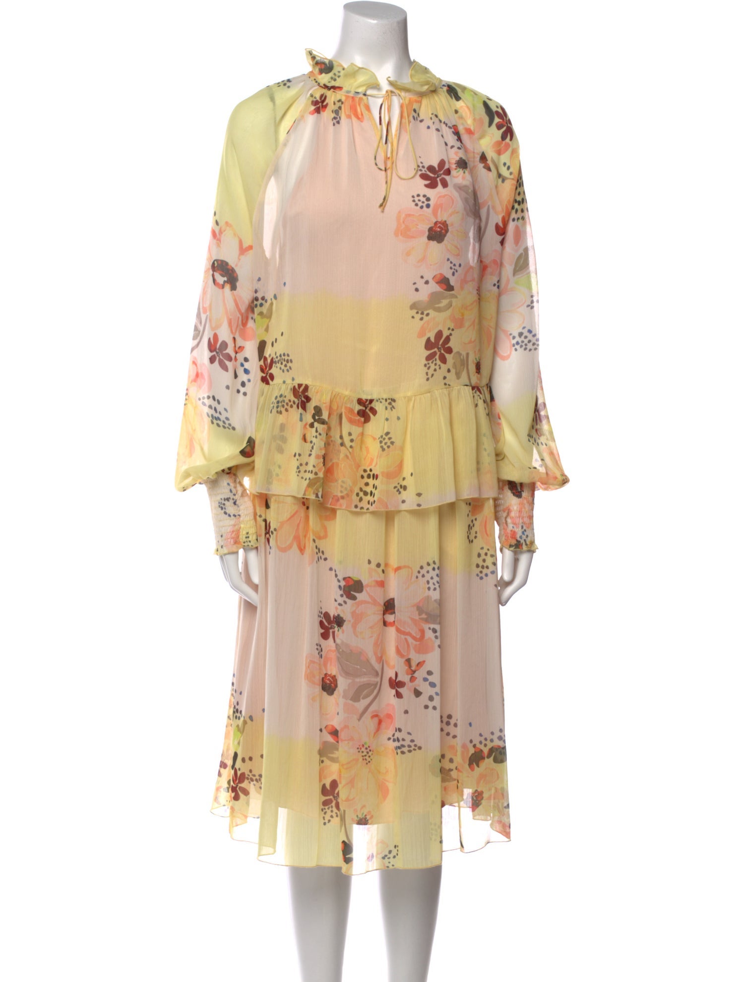 See by Chloé Floral Print Midi Length Dress