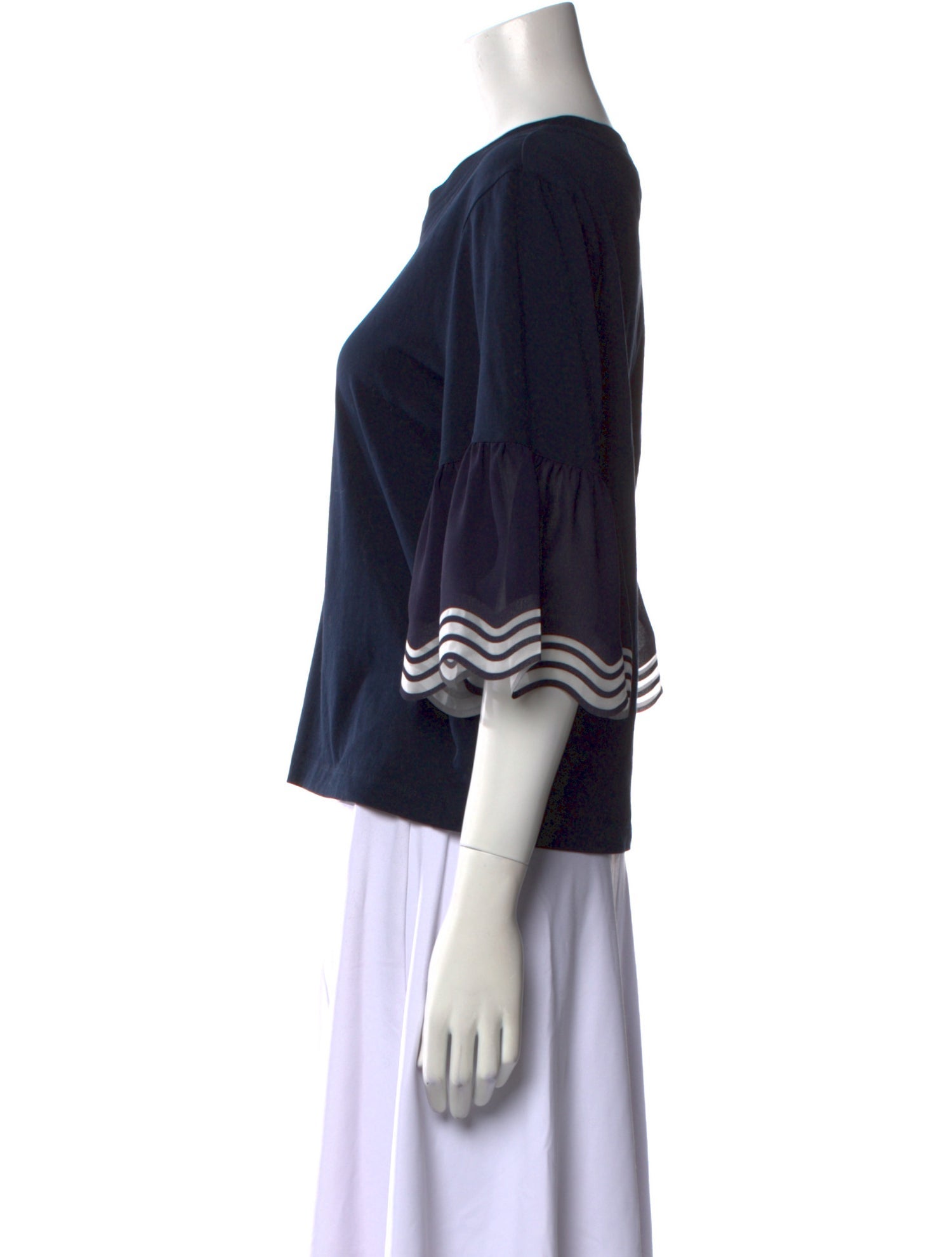 See by Chloé Bateau Neckline Three-Quarter Sleeve Top