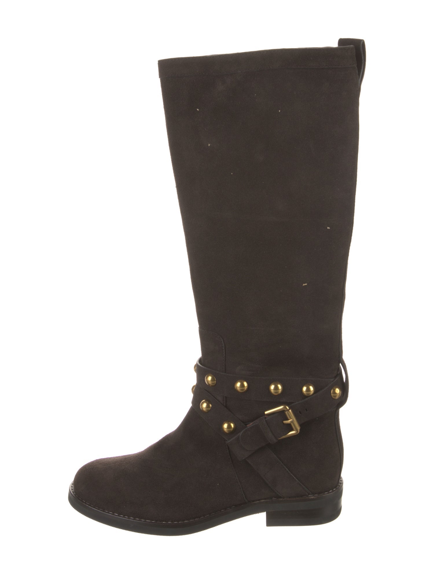 See by Chloé Suede Studded Accents Riding Boots
