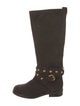 See by Chloé Suede Studded Accents Riding Boots