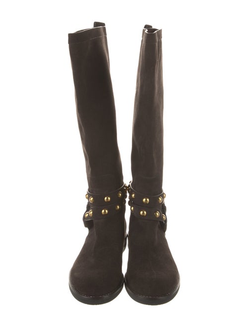 See by Chloé Suede Studded Accents Riding Boots