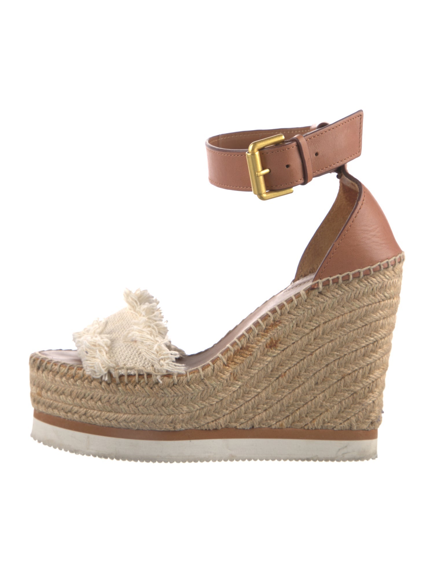 See by Chloé Leather Fringe Trim Accent Espadrilles