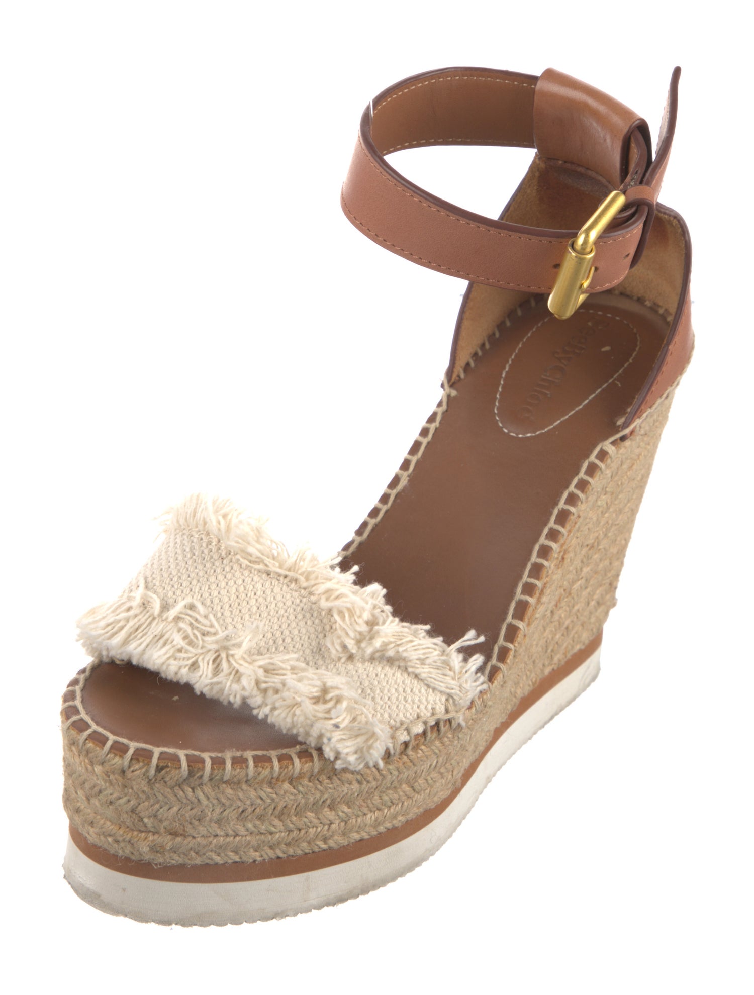 See by Chloé Leather Fringe Trim Accent Espadrilles