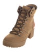 See by Chloé Suede Leather Trim Embellishment Combat Boots