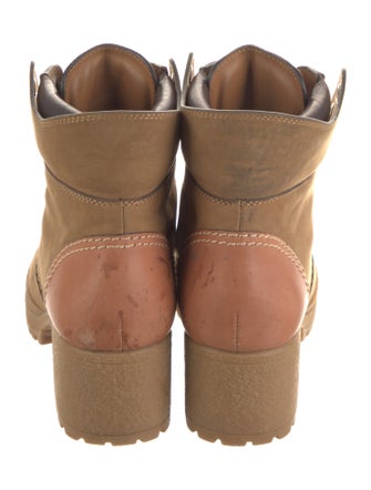 See by Chloé Suede Leather Trim Embellishment Combat Boots