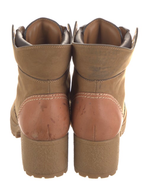 See by Chloé Suede Leather Trim Embellishment Combat Boots