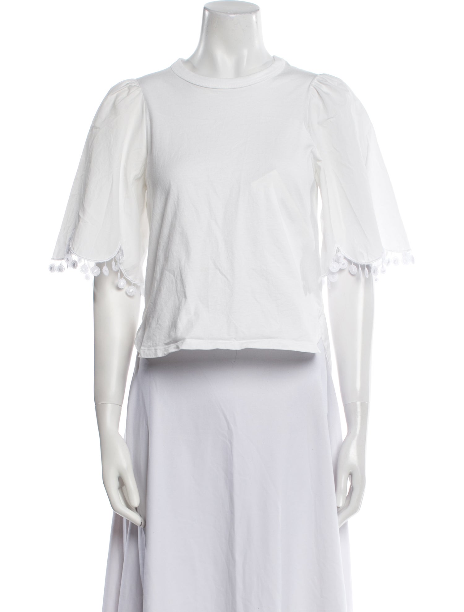See by Chloé Mock Neck Short Sleeve Crop Top