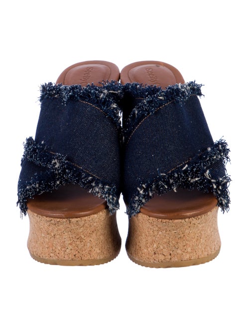 See by Chloé Denim Colorblock Pattern Slides