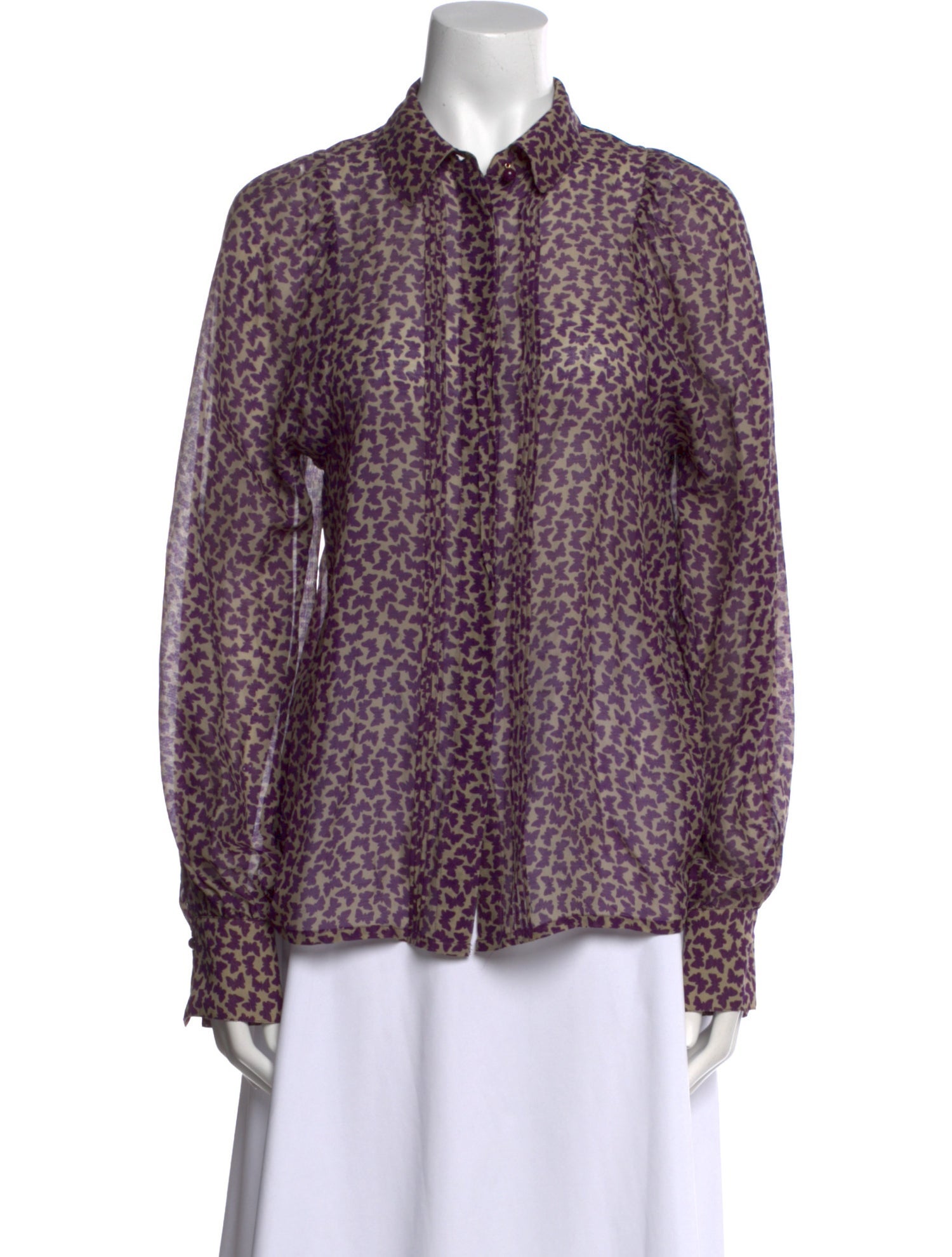 See by Chloé Silk Printed Button-Up Top